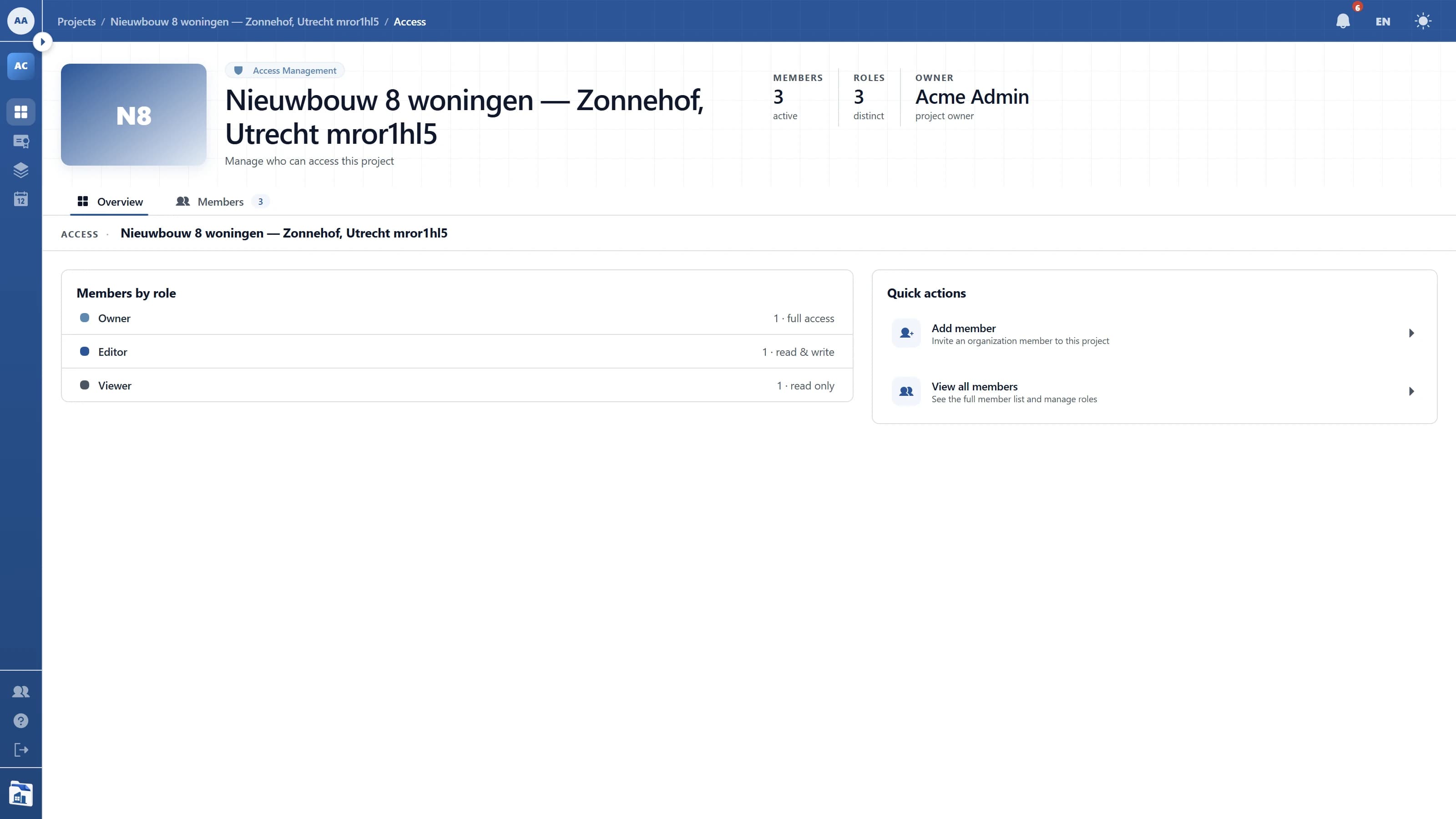 Rechteninstellingen per rol