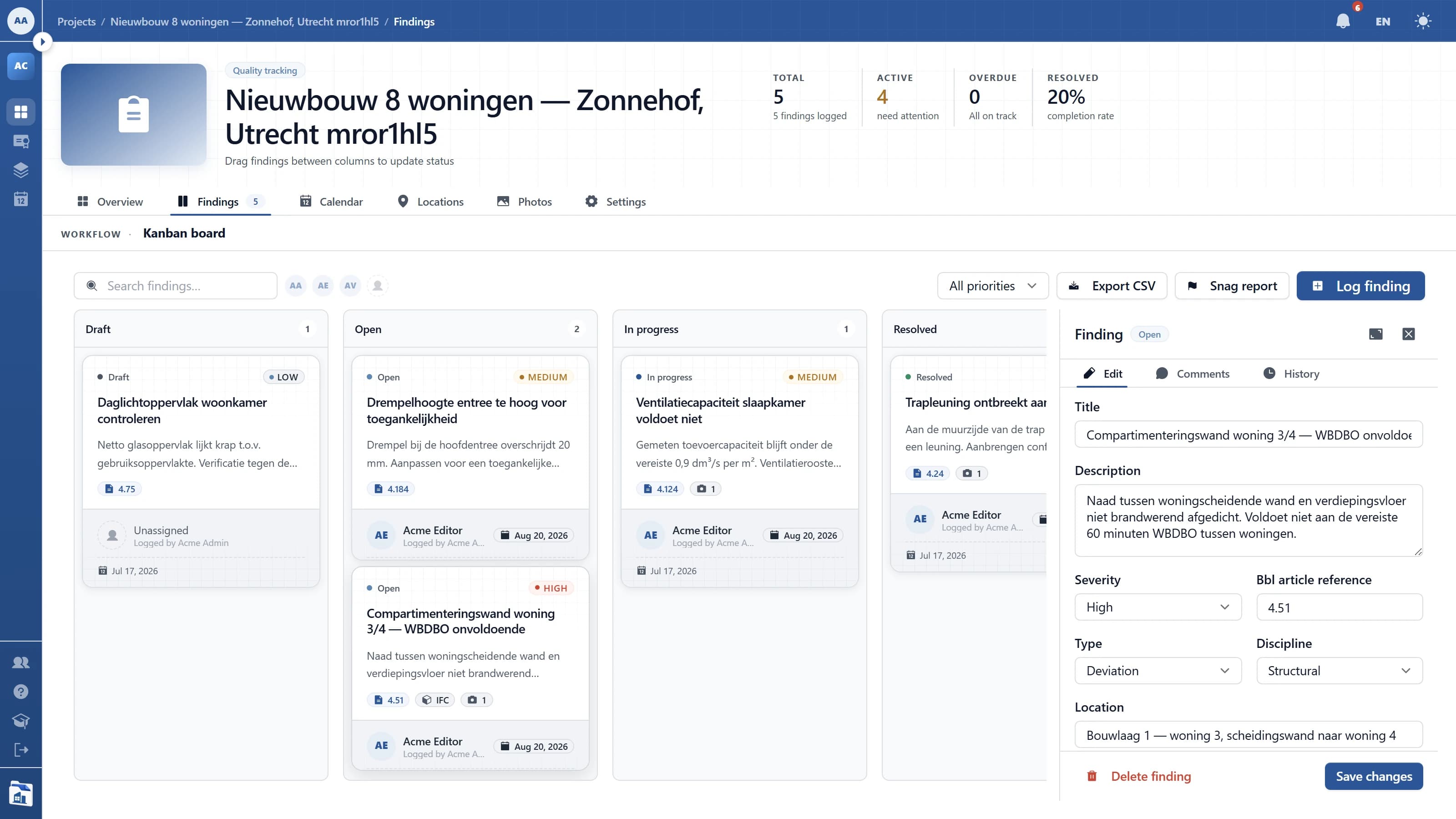 Bevinding met foto's en Bbl-verwijzing